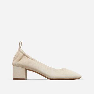 Everlane - The Day Heel, Size 8 in Natural Suede